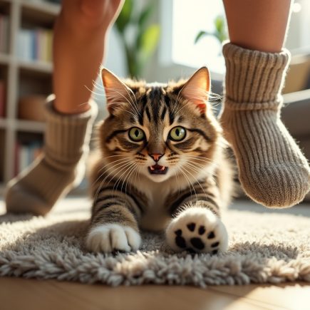 découvrez pourquoi votre chat attaque vos pieds et comment gérer ce comportement naturel. conseils et explications pour comprendre les instincts de votre félin et éviter les griffures.