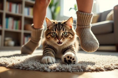 découvrez pourquoi votre chat attaque vos pieds et comment gérer ce comportement naturel. conseils et explications pour comprendre les instincts de votre félin et éviter les griffures.